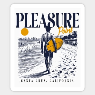 Vintage Surfing Pleasure Point Santa Cruz, California // Retro Surfer Sketch // Surfer's Paradise Sticker